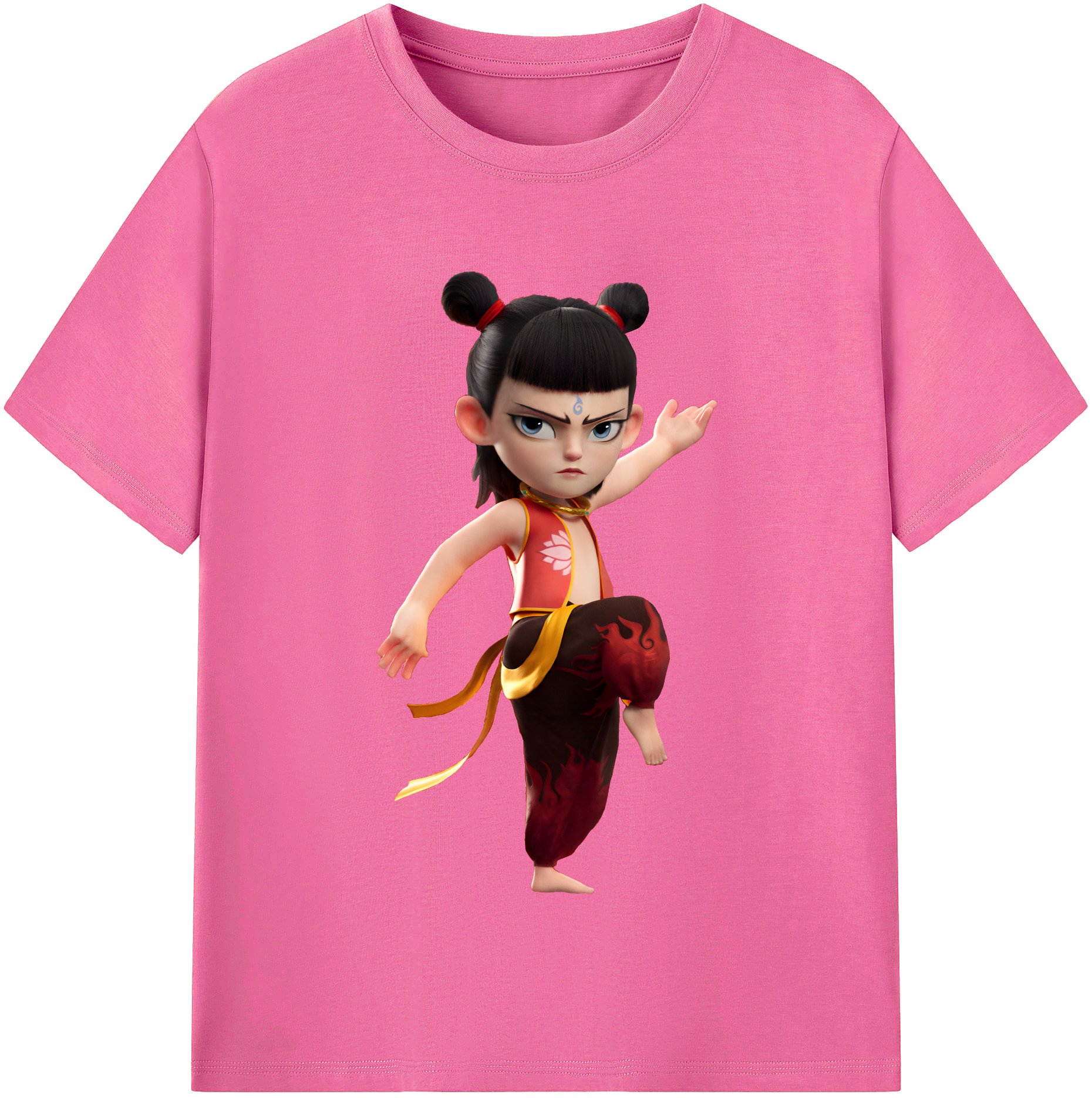 （画像用） Ne Zha 2 ナタ 魔童の大暴れ レディースカジュアルプリントTシャツ（綿100％）